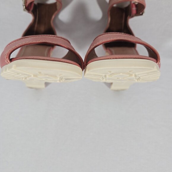 DONALD J PLINER Brook Metallic Coral Leather Ankle Espadrille Wedge Sandal 8.5 M - Picture 11 of 17
